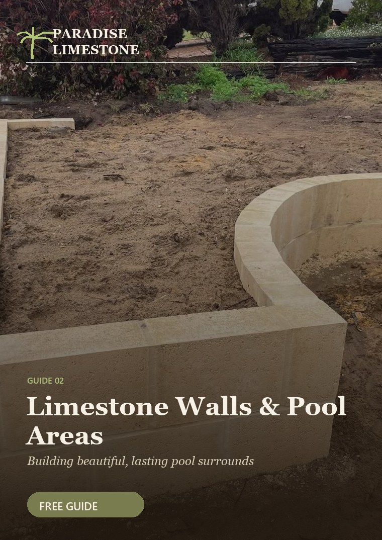 Cover of the guide: Limestone Walls and Retaining for Pool Areas
